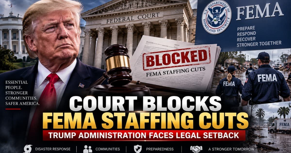 Federal Court Halts Trump Administration's Plan to Reduce FEMA Workforce