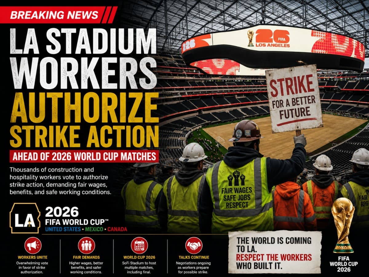LA Stadium Workers Authorize Strike Action Ahead of 2026 World Cup Matches