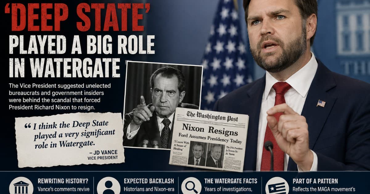 Vance Claims 'Deep State' Orchestrated Nixon's Downfall, Drawing Pushback from Historians