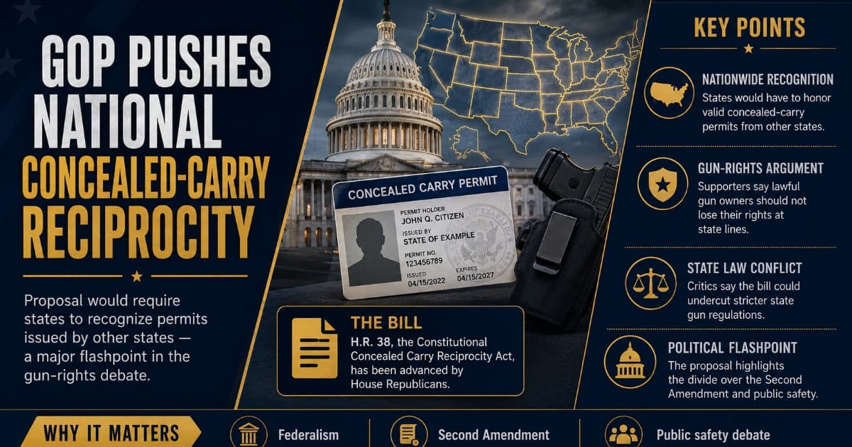 National Concealed Carry Reciprocity Bill Revived Under Trump — What It Would Mean for Gun Owners