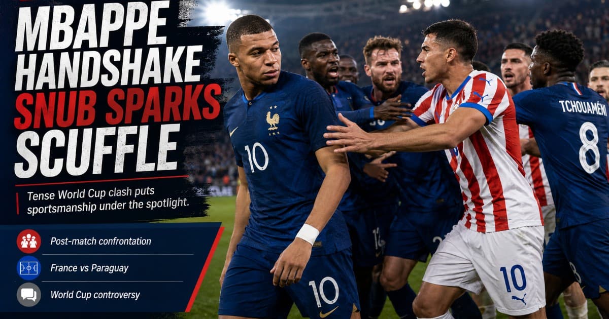 Mbappe Handshake Snub Sparks Ugly Scenes Between France and Paraguay at World Cup