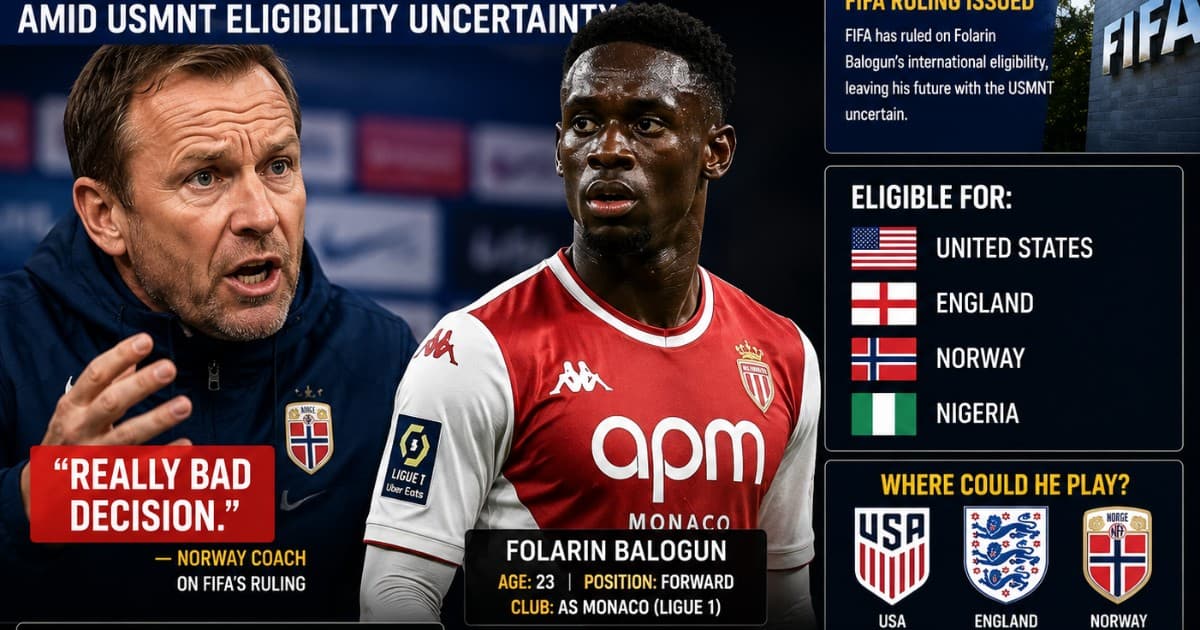 Norway Coach Condemns FIFA Ruling on Balogun Eligibility as 'Really Bad' for Football