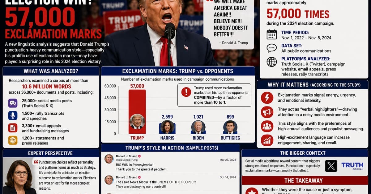 How Trump's Exclamation-Mark Obsession Helped Shape a Winning Campaign