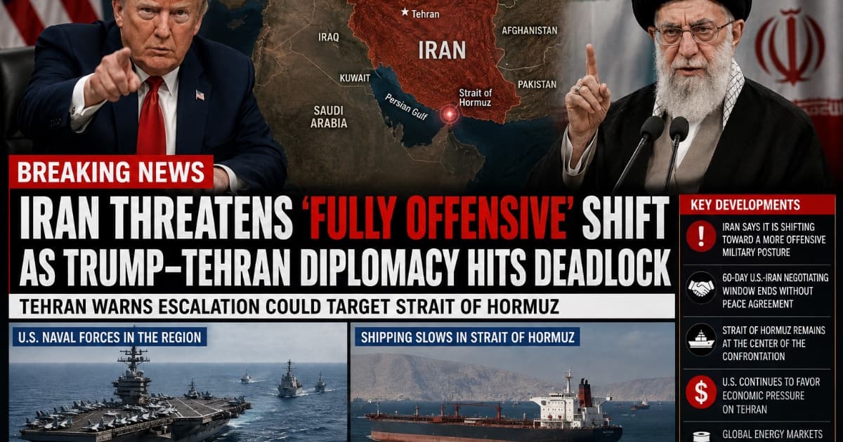 Iran Threatens ‘Fully Offensive’ Shift as Trump–Tehran Diplomacy Hits Deadlock