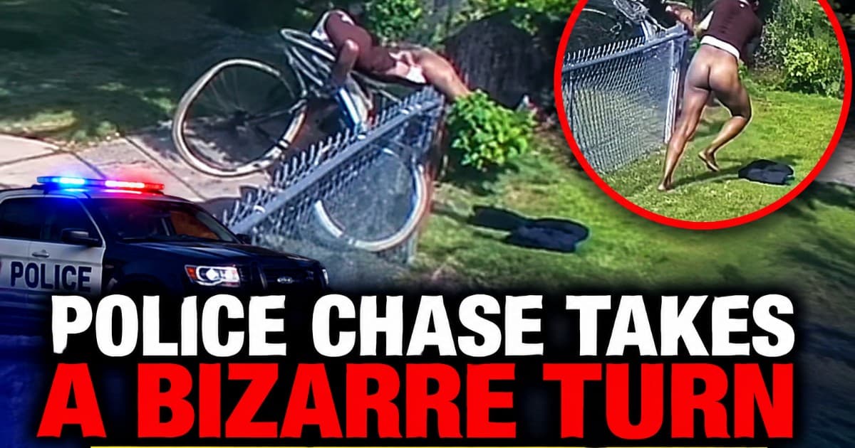 Bizarre Police Chase Goes Viral After Man Crashes Bicycle Into Fence and Loses His Pants