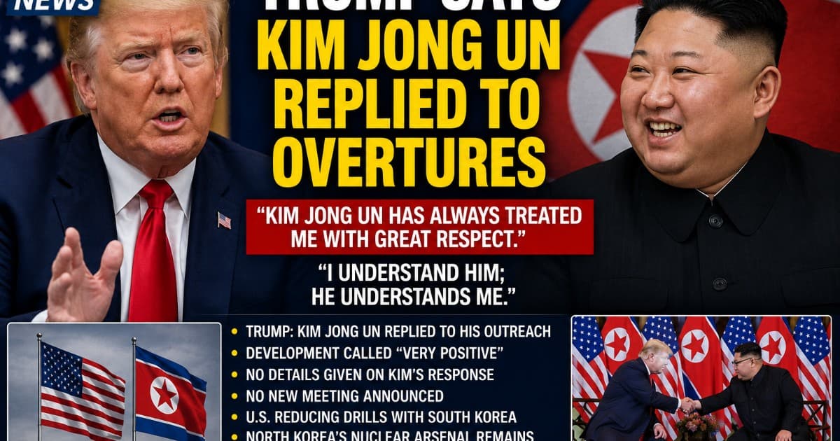 Trump Says Kim Jong Un Responded to His Outreach, Calls Development ‘Very Positive’