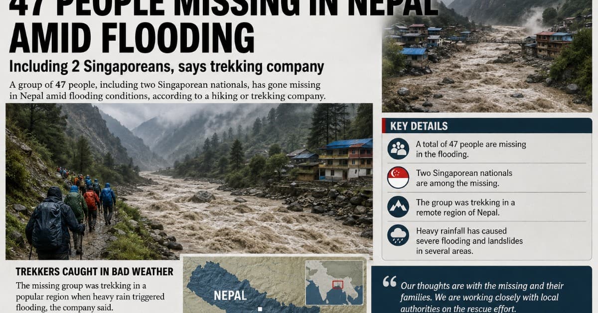 47 Trekkers, Including Two Singaporeans, Unaccounted For After Nepal Floods Strike Hiking Group