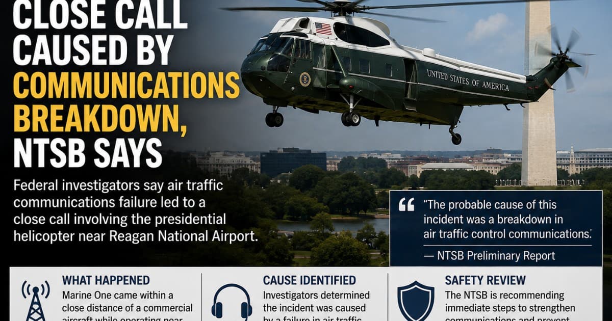 NTSB Blames Communication Breakdown for Marine One Near-Miss Incident