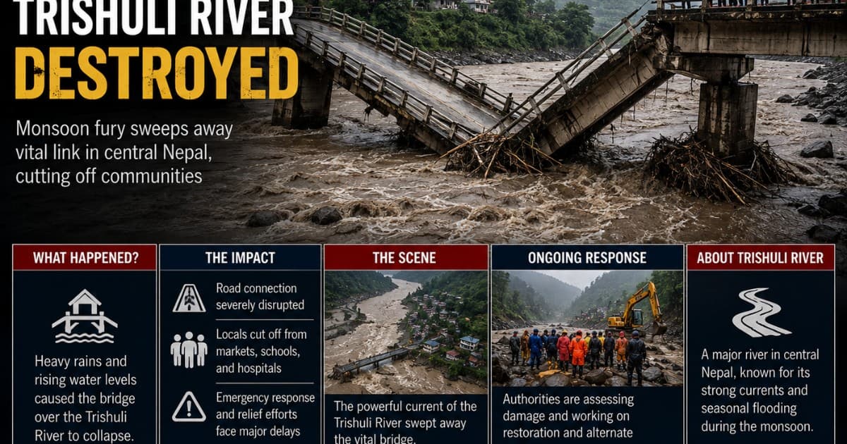 Nepal's Trishuli River Claims Another Bridge as Monsoon Fury Reshapes the Landscape