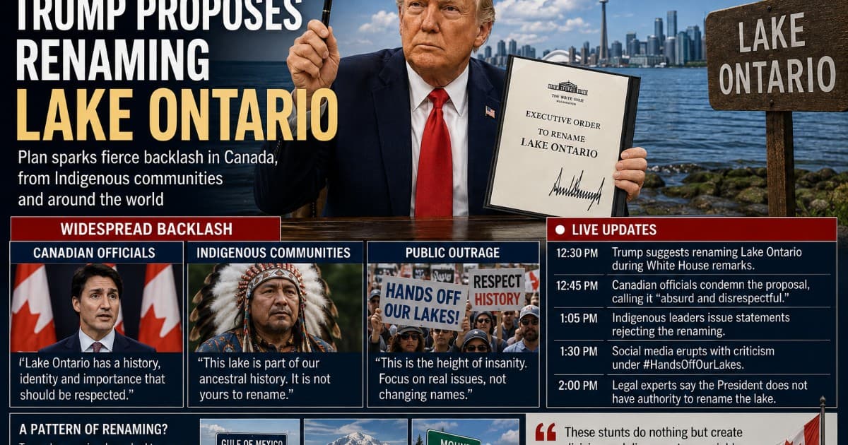 Trump's Lake Ontario Renaming Proposal Sparks International Outrage and Ridicule