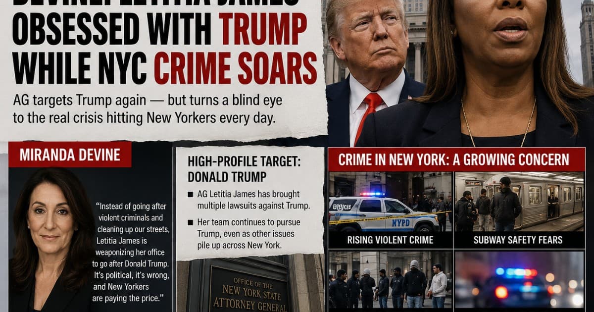 Conservative Columnist Accuses NY Attorney General of Prioritizing Trump Cases Over Street Crime