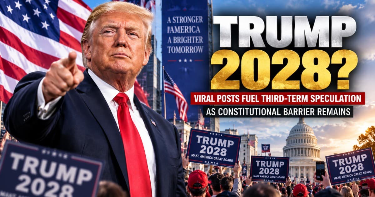 Trump 2028? Viral Posts Fuel Third-Term Speculation as Constitutional Barrier Remains