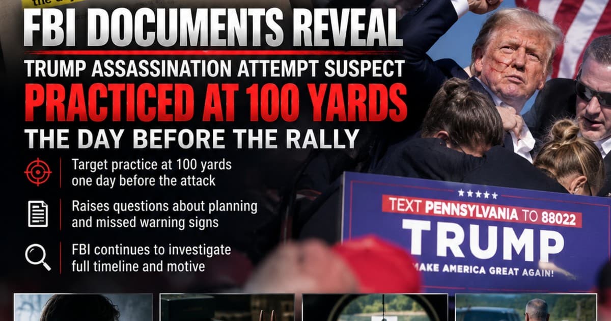 FBI Files Detail Shooter's Practice Session Hours Before Trump Rally Attack