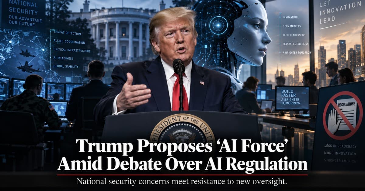 Trump Calls for 'AI Force' to Combat Rogue AI While Opposing New Regulations