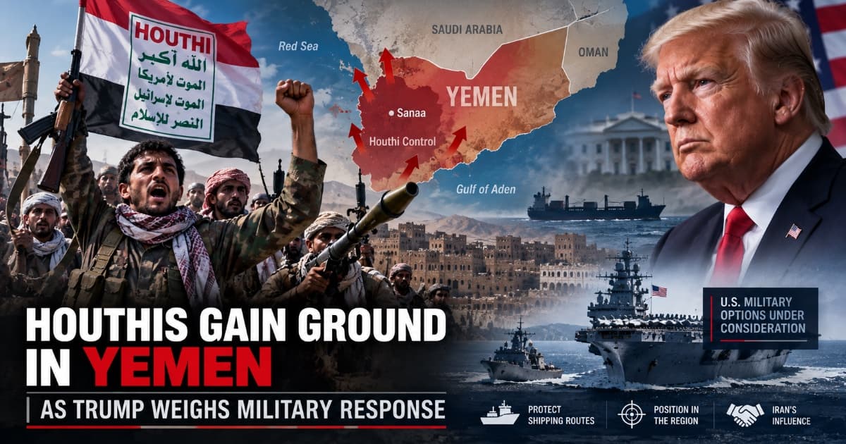 Trump Administration Eyes Military Response as Houthis Expand Influence in Yemen