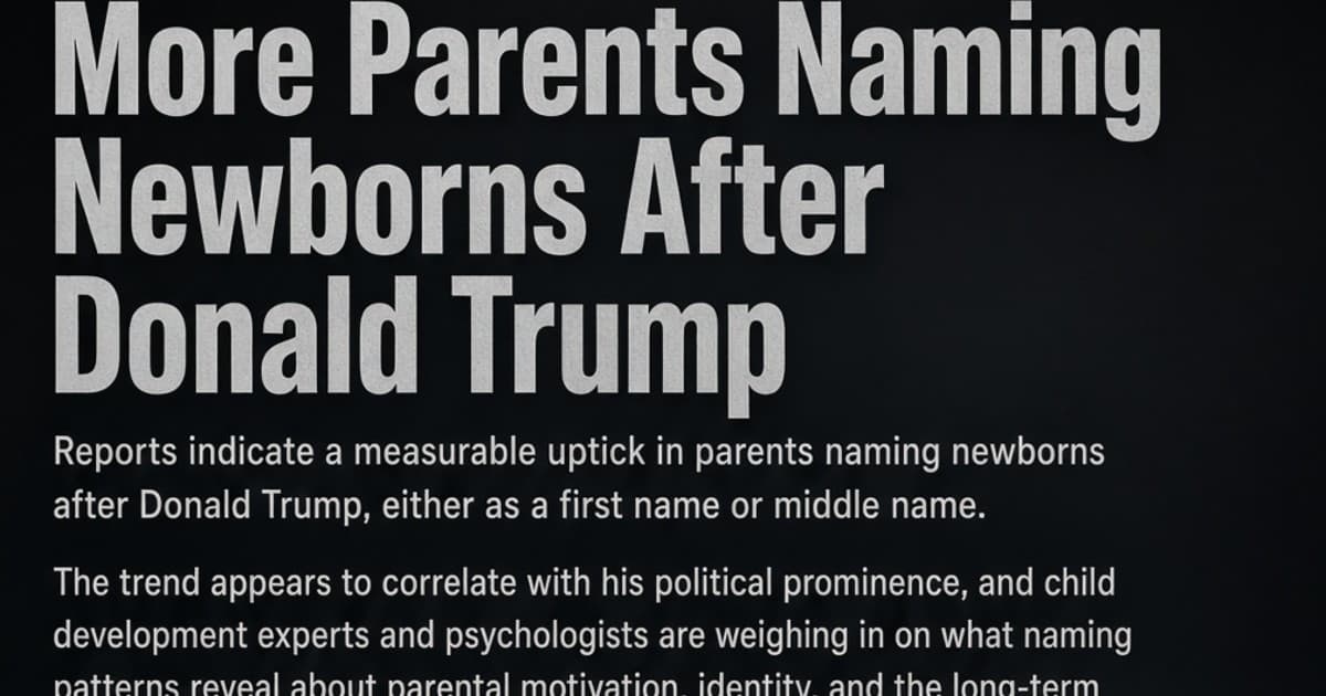 Surge in Baby Names 'Trump' Reflects Political Polarization, Experts Say