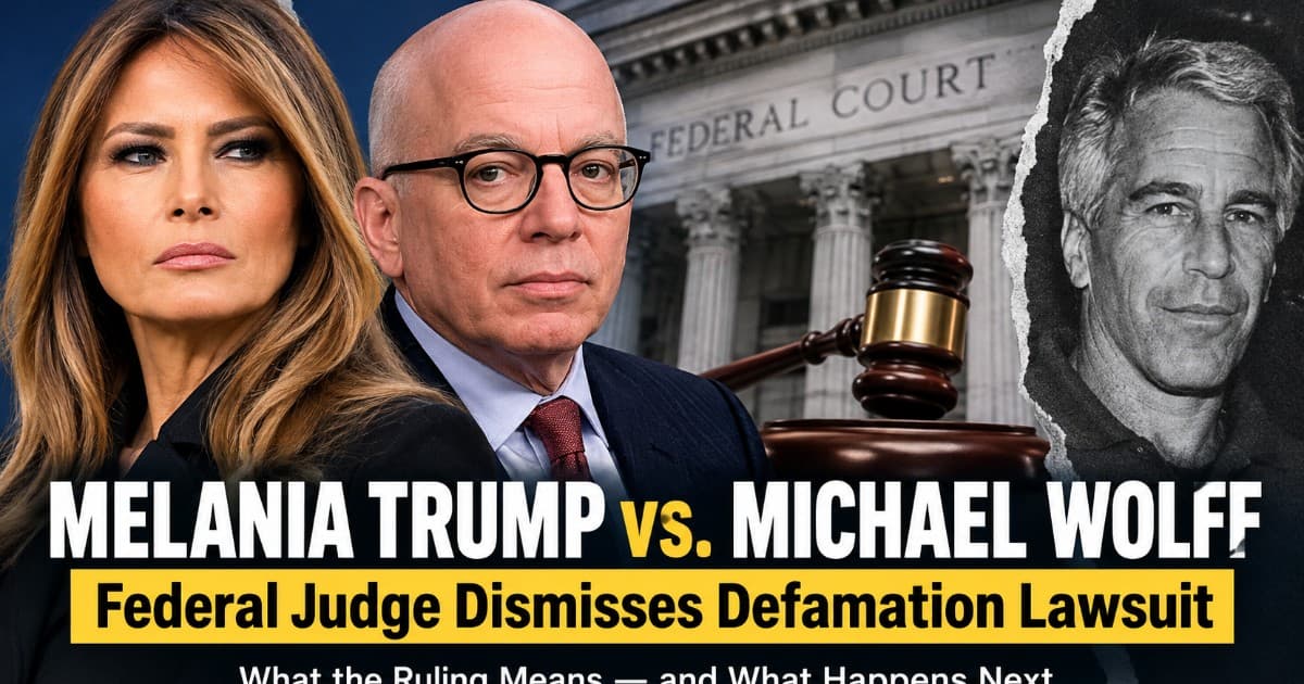 (-)🚨 Judge Tosses Wolff Suit, Clearing Path For $1B Melania Claim