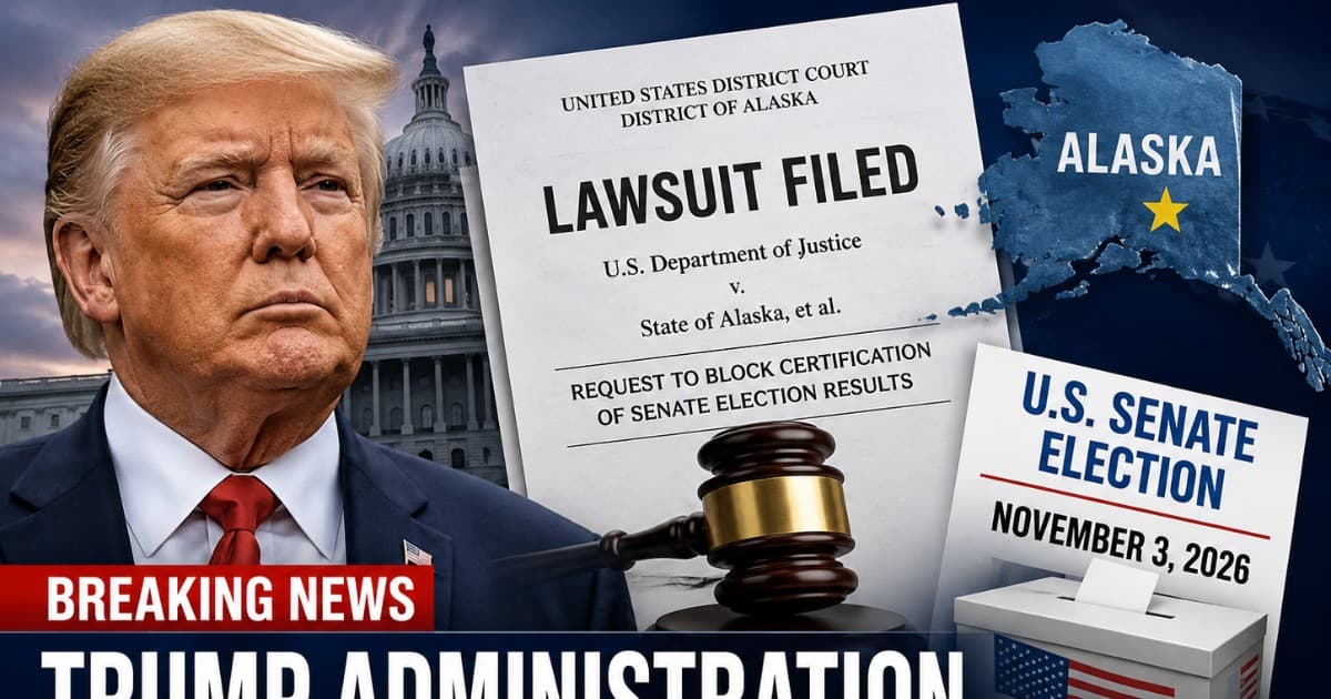 BREAKING🚨: Trump Administration Sues to Block Alaska Senate Election Results if Republican Loses!